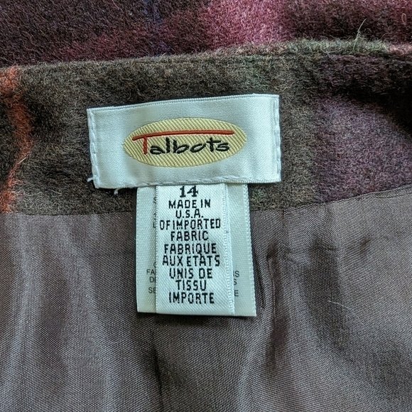 Talbots vintage plaid midi wrap skirt wool blend sz 14 - Picture 6 of 8